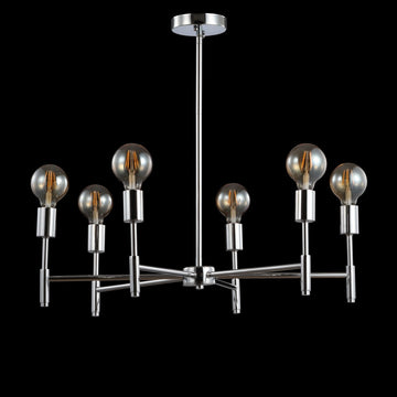 Turing 28.5" Adjustable Height Metal LED Chandelier - JONATHAN Y
